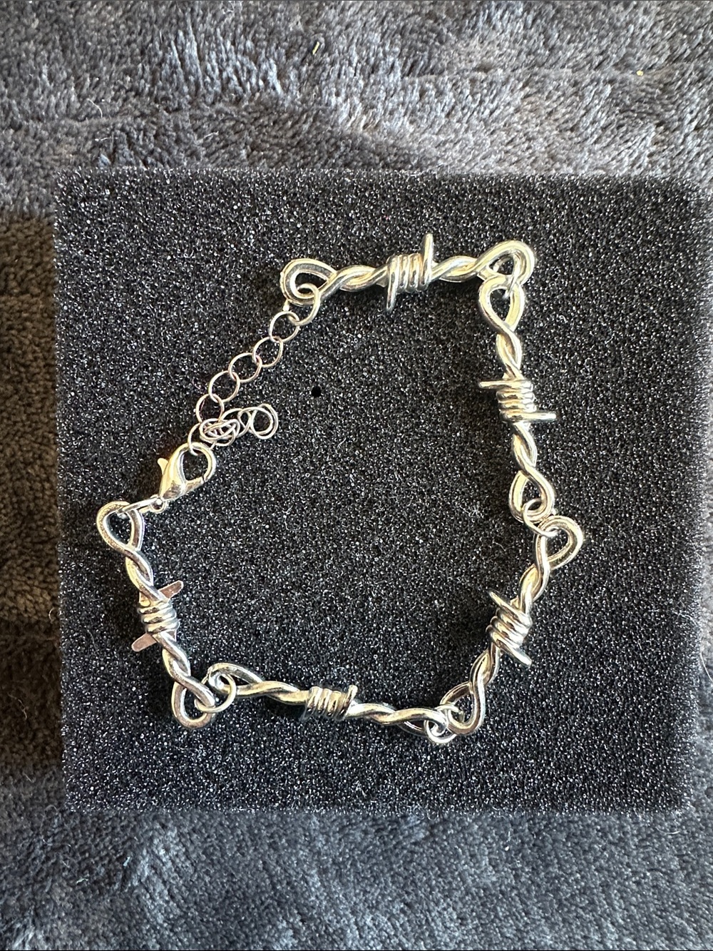 Stainless Steel Barbed Wire Link Bracelet - Silver